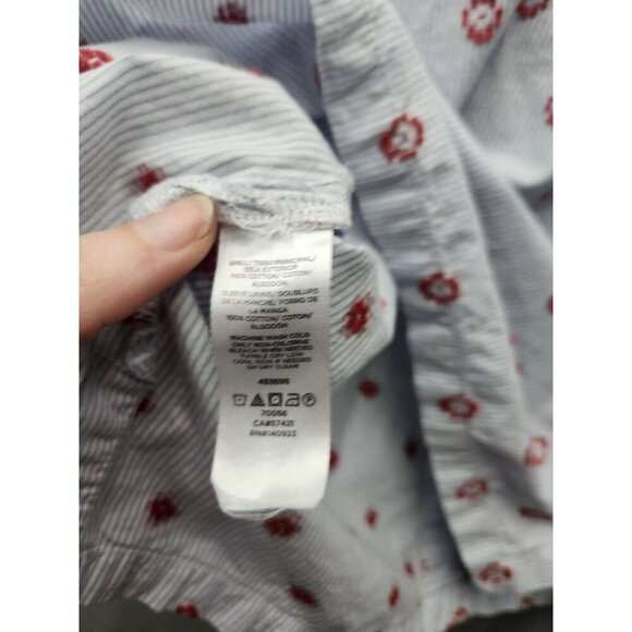 Loft XS Floral Puff Sleeve Cotton Top - Picture 3 of 5